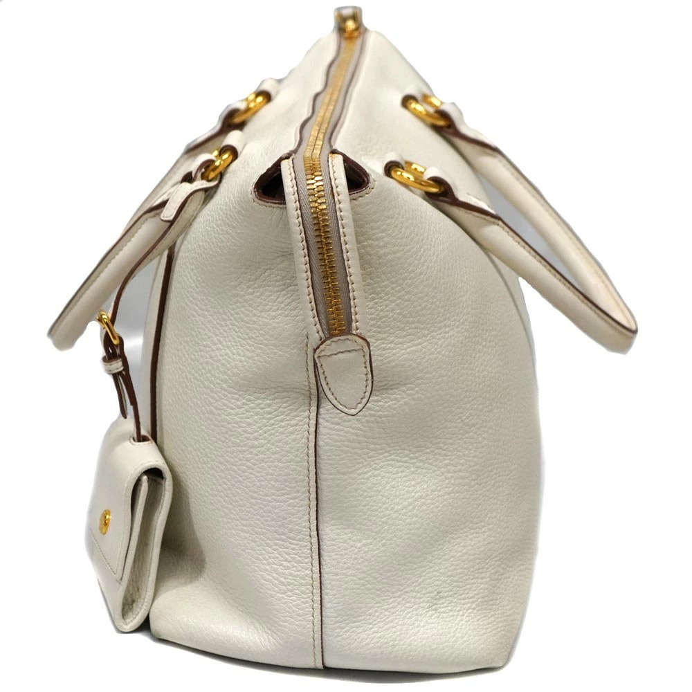 PRADA Tote Bag Shoulder Handbag White - Picture 4 of 11